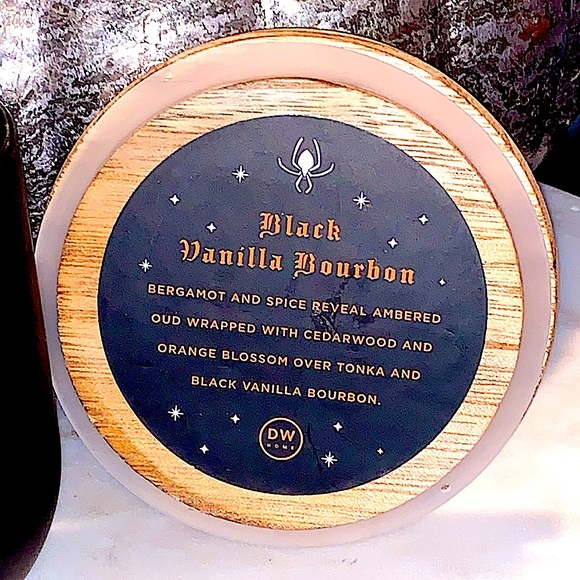 DW HOME CANDLE BLACK VANILLA BOURBON 2 WICK NEW CEDARWOOD SPIDER - Picture 4 of 7